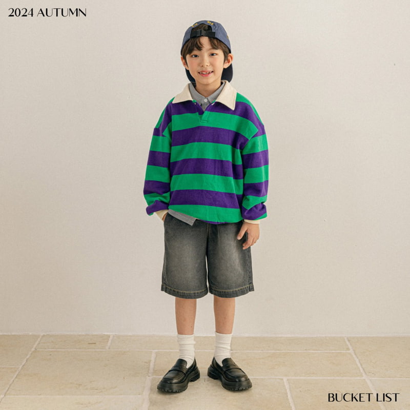 Bucket List - Korean Children Fashion - #kidsstore - Brushed Half Denim Pants