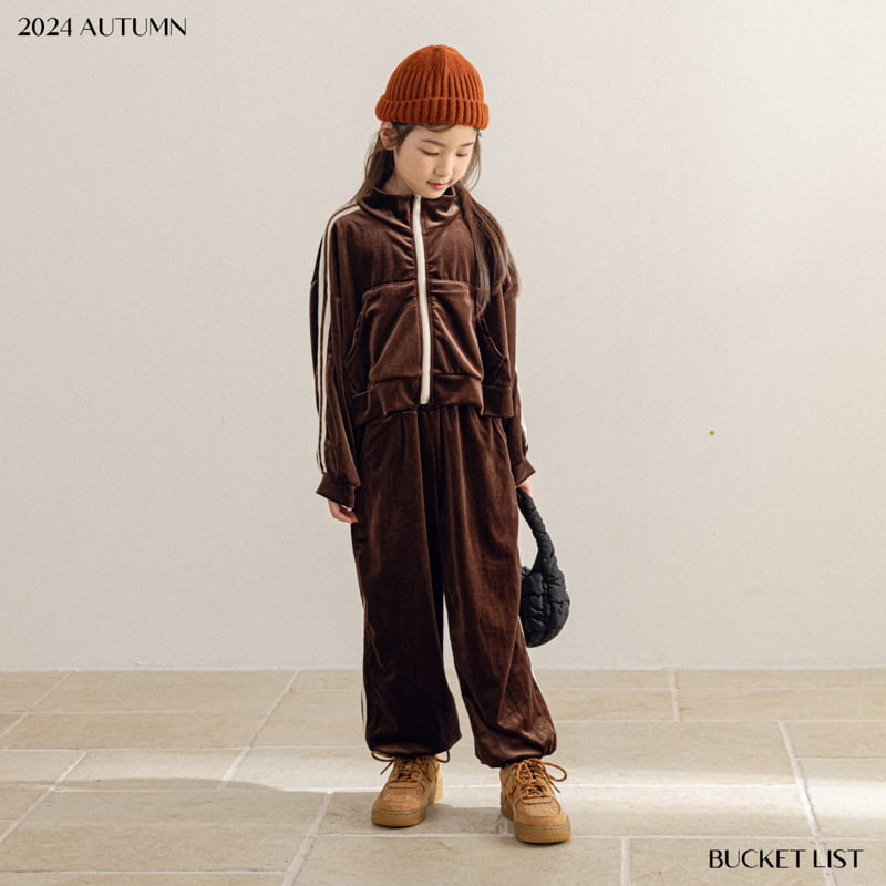 Bucket List - Korean Children Fashion - #littlefashionista - Velvet Track Jogger Pants - 3