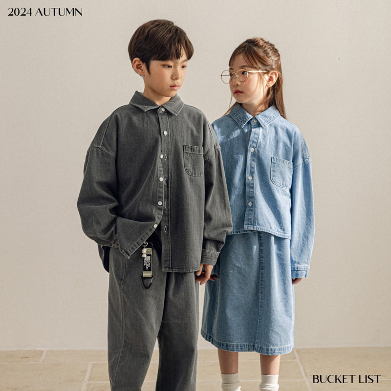 Bucket List - Korean Children Fashion - #magicofchildhood - Baisc Denim Shirt