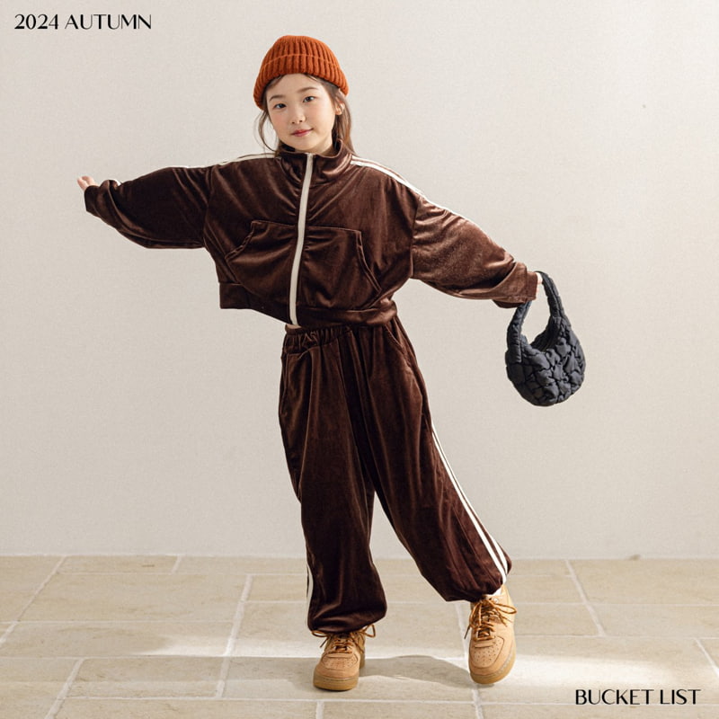 Bucket List - Korean Children Fashion - #littlefashionista - Velvet Track Jogger Pants - 4