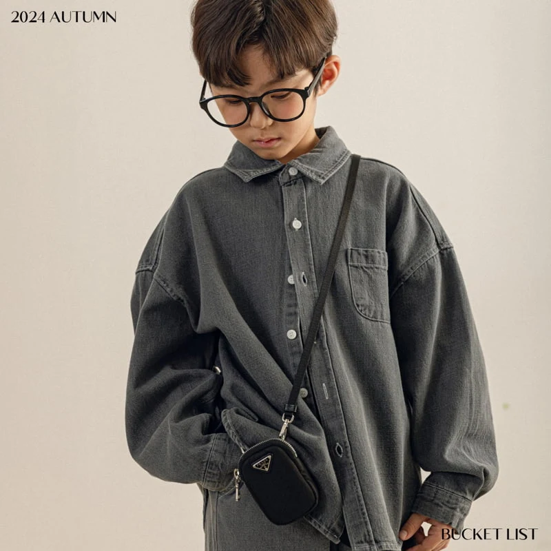 Bucket List - Korean Children Fashion - #minifashionista - Baisc Denim Shirt - 2