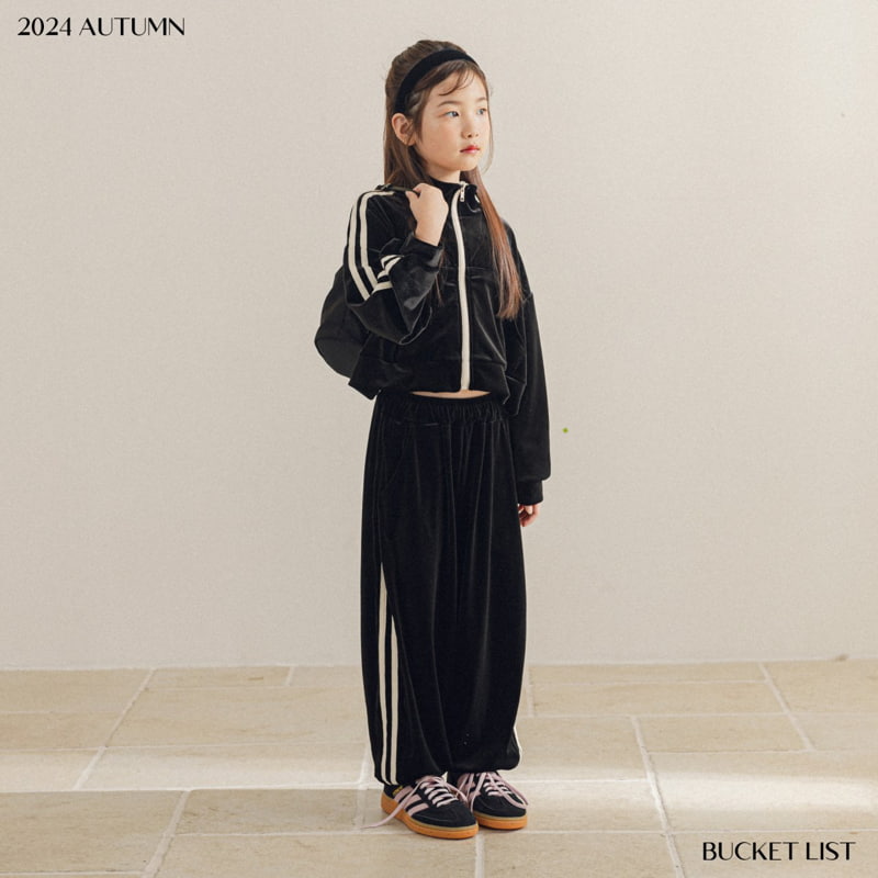 Bucket List - Korean Children Fashion - #prettylittlegirls - Velvet Track Jogger Pants - 6