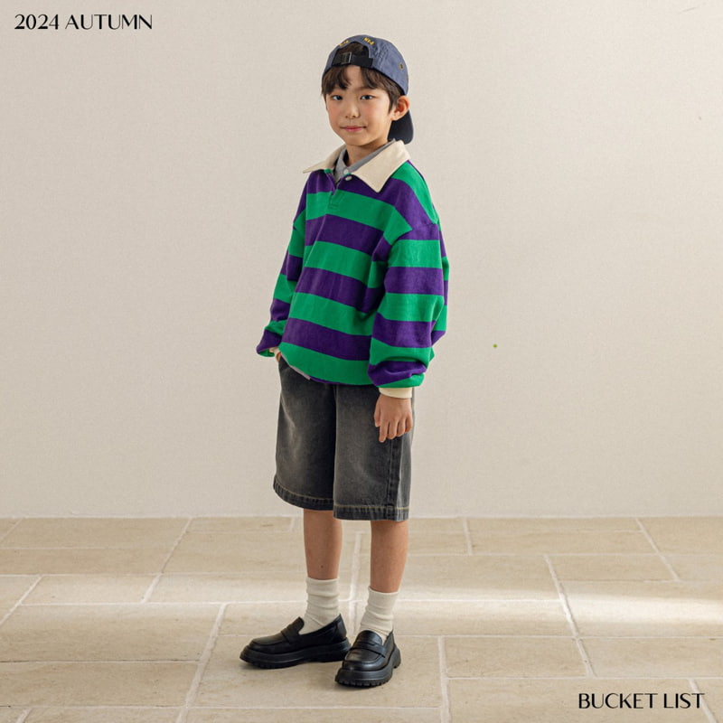 Bucket List - Korean Children Fashion - #todddlerfashion - Brushed Half Denim Pants - 8