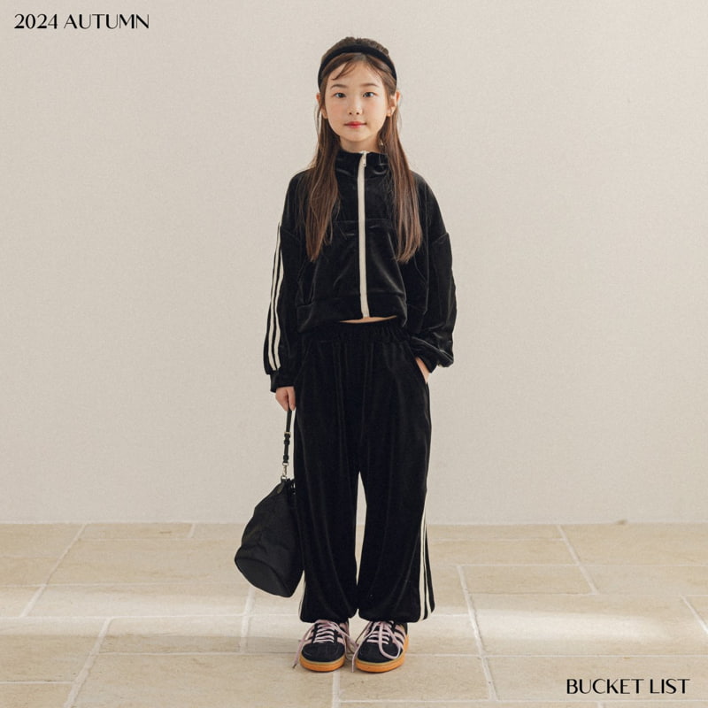 Bucket List - Korean Children Fashion - #todddlerfashion - Velvet Track Jogger Pants - 7