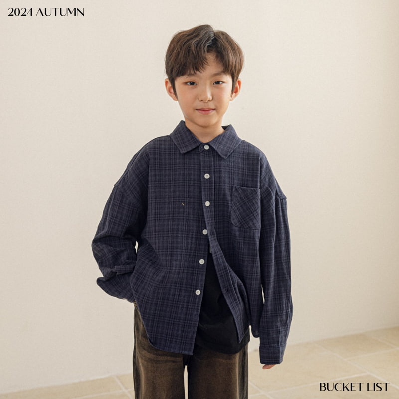 Bucket List - Korean Children Fashion - #toddlerclothing - Grungy Check Shirt - 8