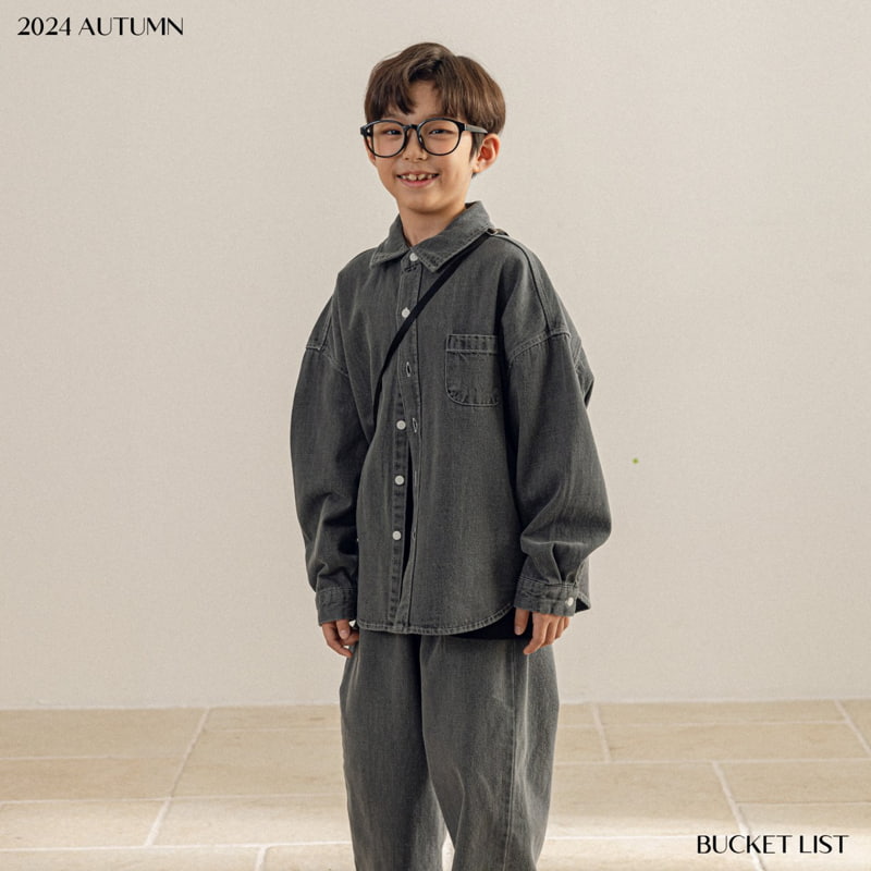 Bucket List - Korean Children Fashion - #toddlerclothing - Baisc Denim Shirt - 5