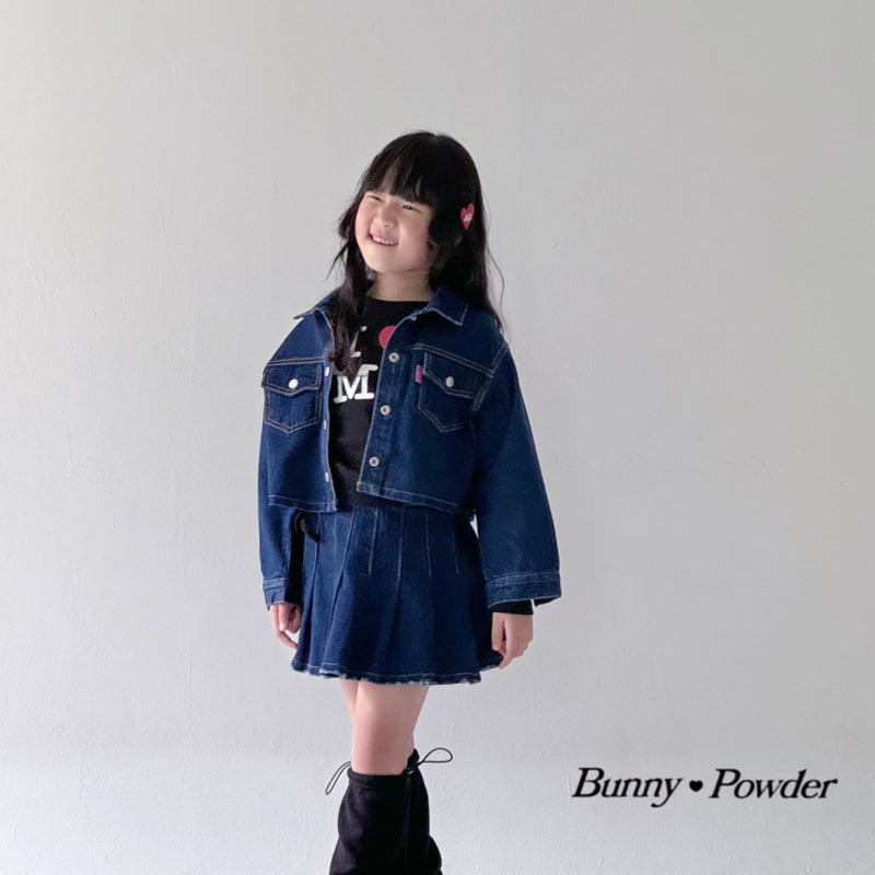 Bunny Powder - Korean Children Fashion - #Kfashion4kids - Crop Denim Jacket - 5