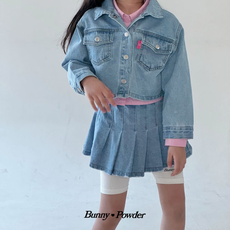 Bunny Powder - Korean Children Fashion - #fashionkids - Crop Denim Jacket