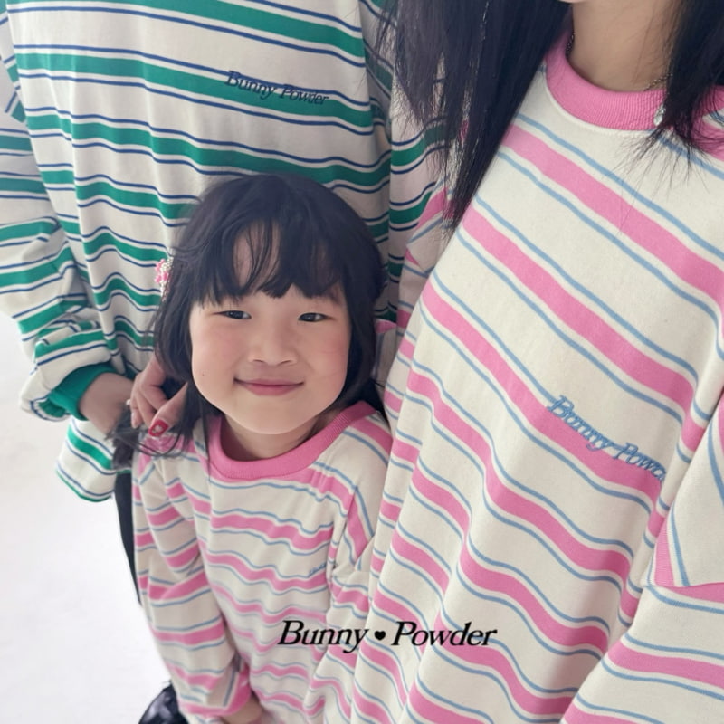 Bunny Powder - Korean Children Fashion - #kidsshorts - Stripe Tee with Mom - 4