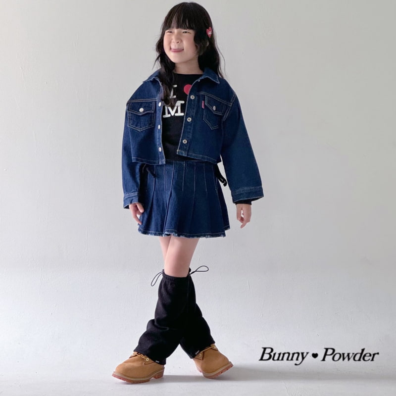 Bunny Powder - Korean Children Fashion - #kidsstore - Crop Denim Jacket - 4