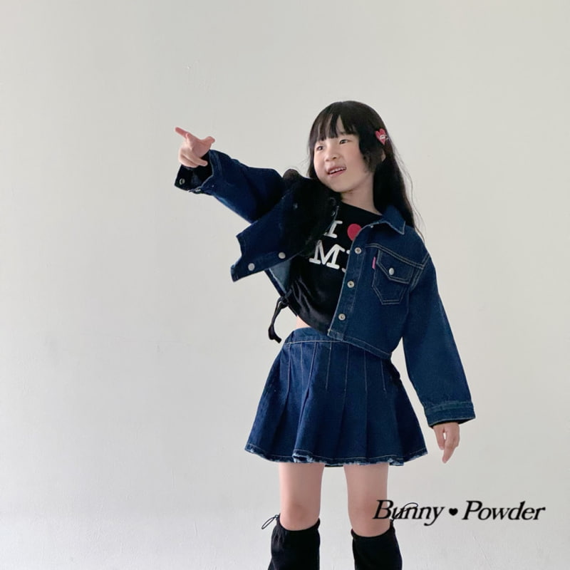 Bunny Powder - Korean Children Fashion - #magicofchildhood - Crop Denim Jacket - 7