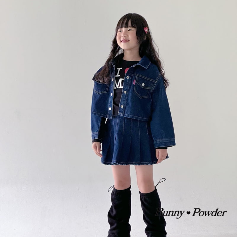 Bunny Powder - Korean Children Fashion - #minifashionista - Crop Denim Jacket - 8