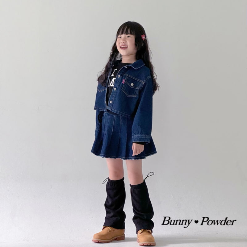 Bunny Powder - Korean Children Fashion - #prettylittlegirls - Crop Denim Jacket - 9