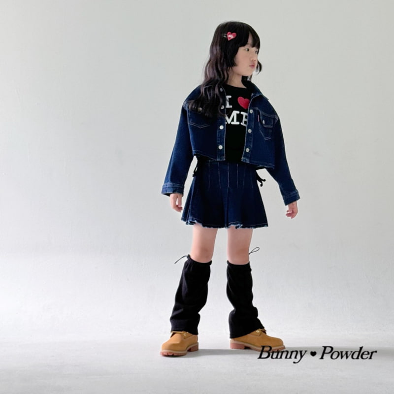 Bunny Powder - Korean Children Fashion - #stylishchildhood - Crop Denim Jacket - 12