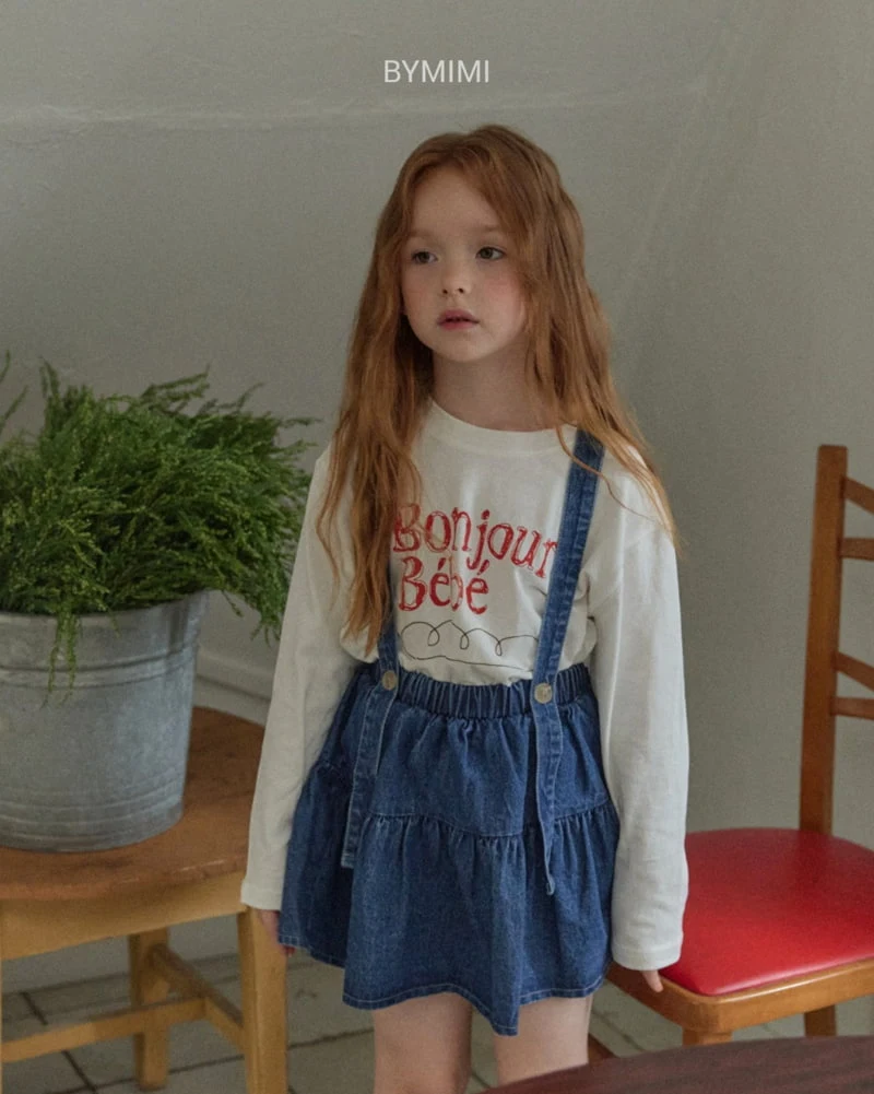 Bymimi - Korean Children Fashion - #Kfashion4kids - Juju Suspender Denim Skirt - 9