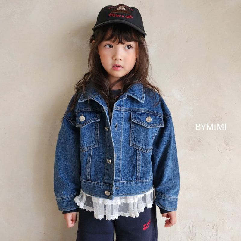 Bymimi - Korean Children Fashion - #childofig - Denim Crop Jacket - 11