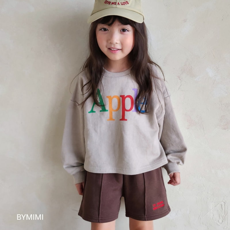 Bymimi - Korean Children Fashion - #kidsshorts - Apple Crop Sweatshirts - 2