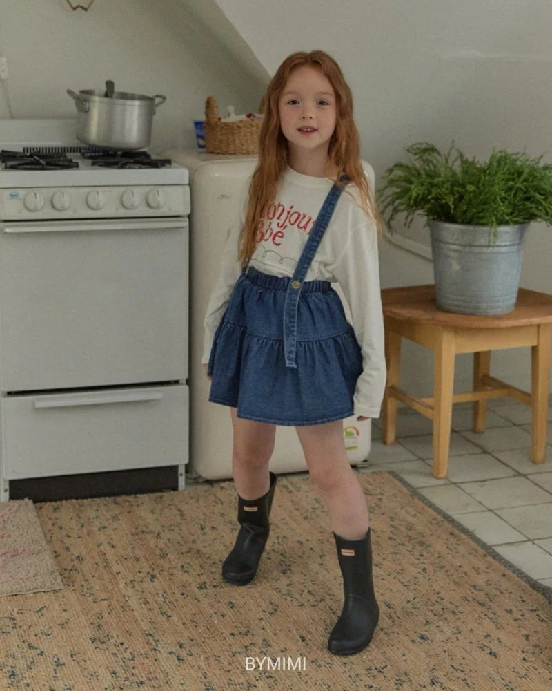 Bymimi - Korean Children Fashion - #kidsshorts - Juju Suspender Denim Skirt - 6