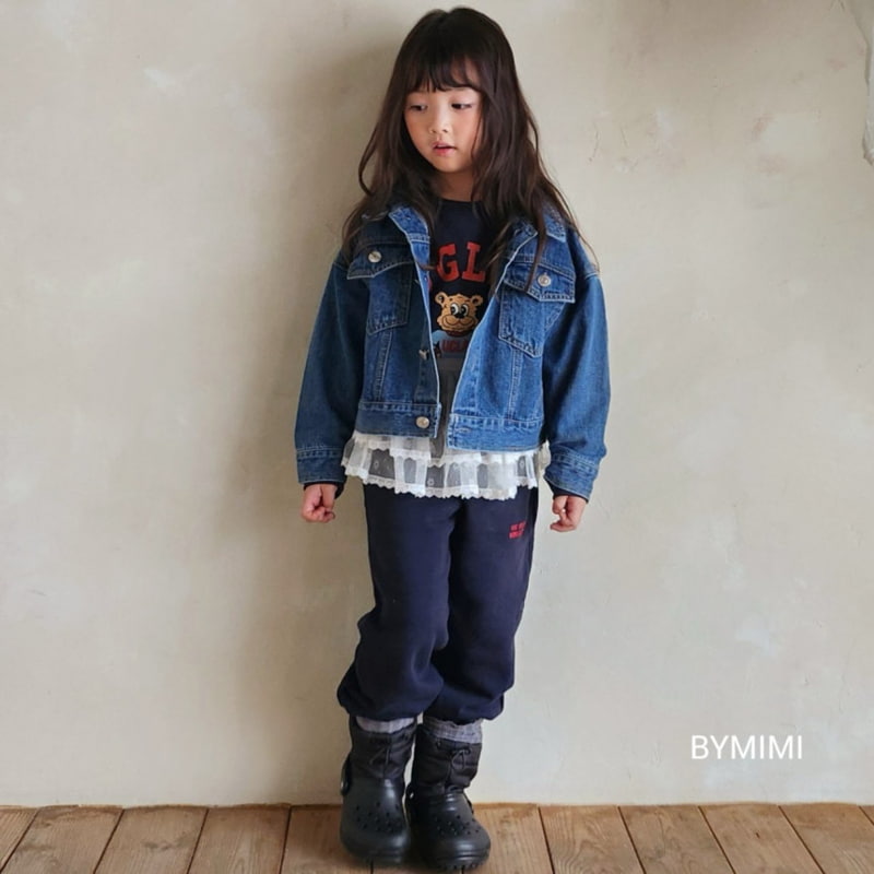 Bymimi - Korean Children Fashion - #kidzfashiontrend - Denim Crop Jacket - 2