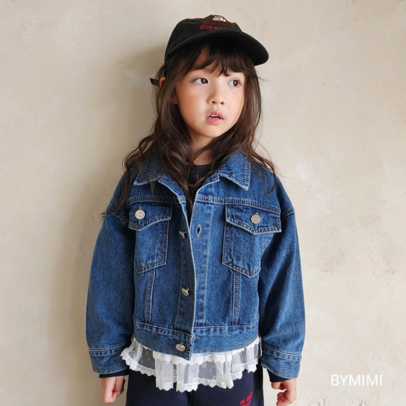 Bymimi - Korean Children Fashion - #magicofchildhood - Denim Crop Jacket - 5