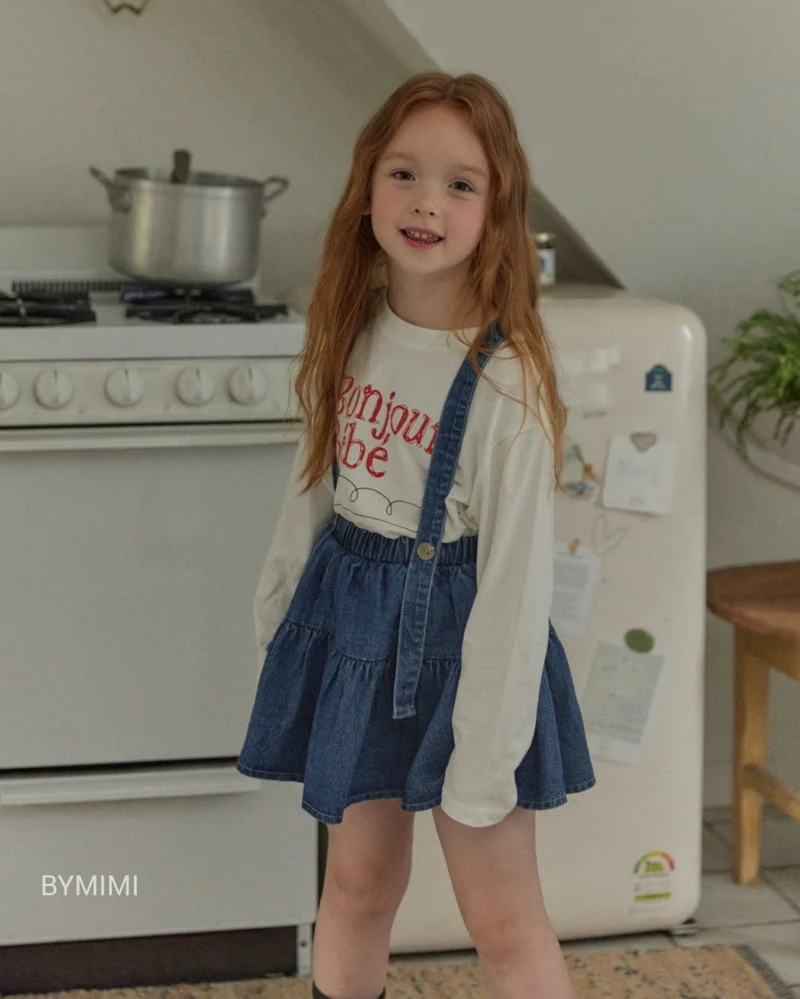 Bymimi - Korean Children Fashion - #minifashionista - Juju Suspender Denim Skirt - 12