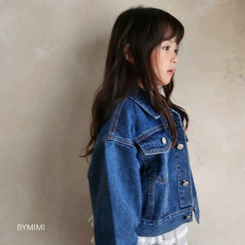 Bymimi - Korean Children Fashion - #todddlerfashion - Denim Crop Jacket - 8