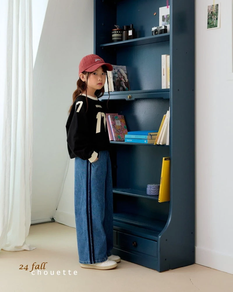 Chouette - Korean Children Fashion - #Kfashion4kids - Line Denim Wide Pants - 9