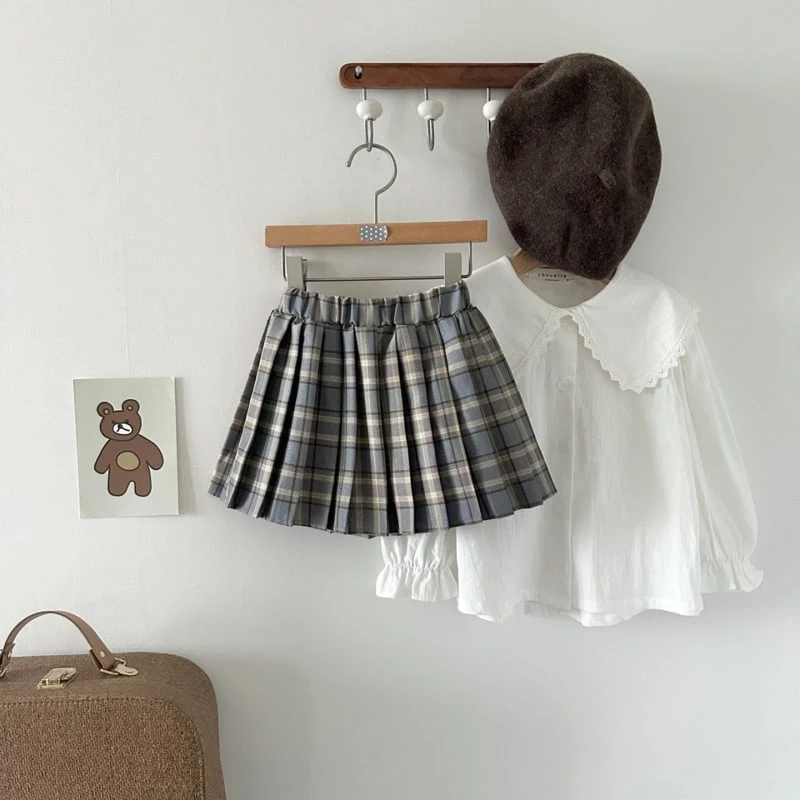 Chouette - Korean Children Fashion - #prettylittlegirls - Chester Pleats Skirt - 4