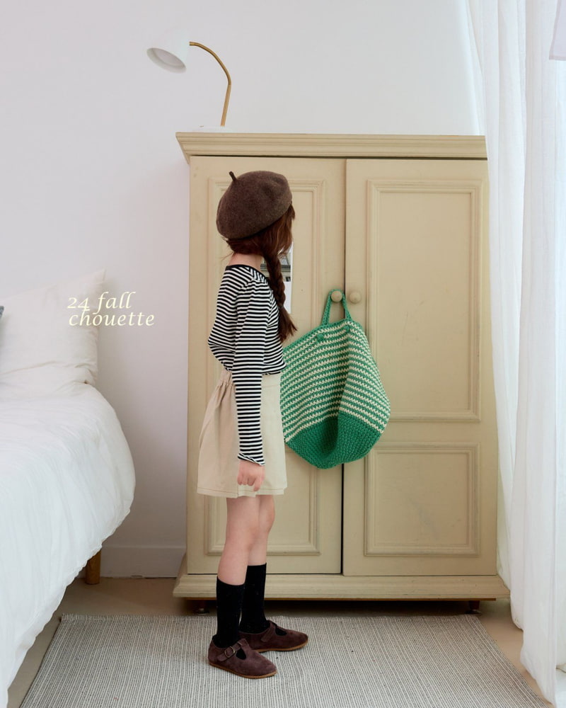 Chouette - Korean Children Fashion - #childrensboutique - Stripe Ribbon Puff Tee - 12