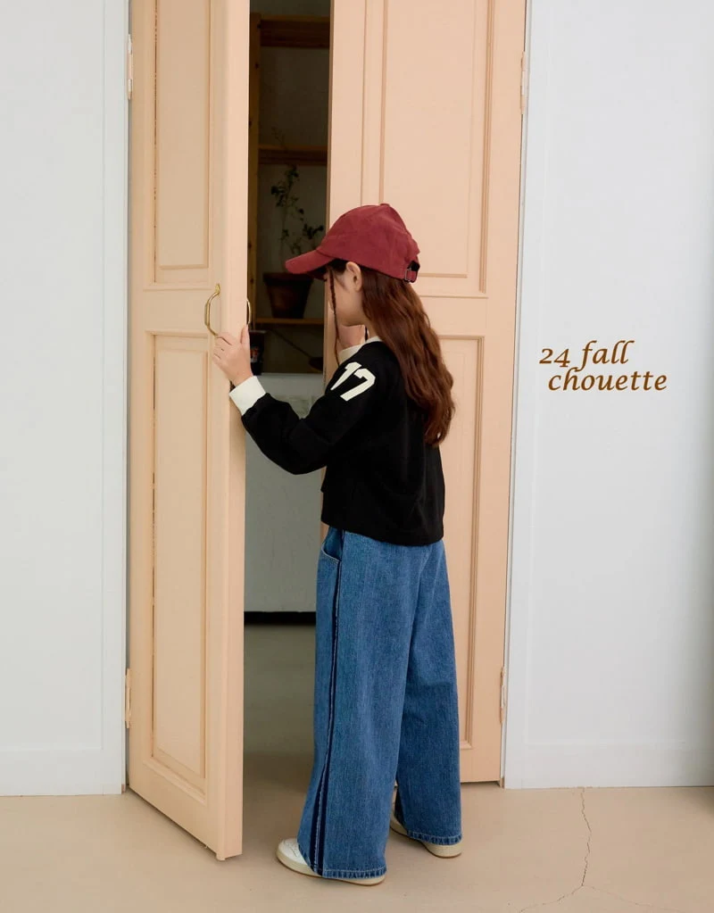 Chouette - Korean Children Fashion - #kidsshorts - Line Denim Wide Pants - 6