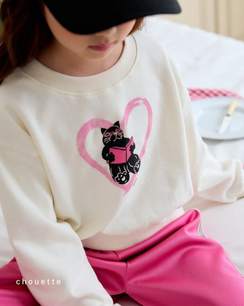 Chouette - Korean Children Fashion - #kidsstore - Heart Nero Sweatshirts - 7