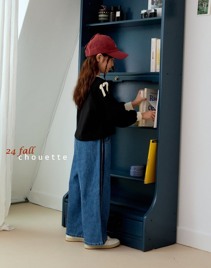 Chouette - Korean Children Fashion - #kidzfashiontrend - Line Denim Wide Pants - 8