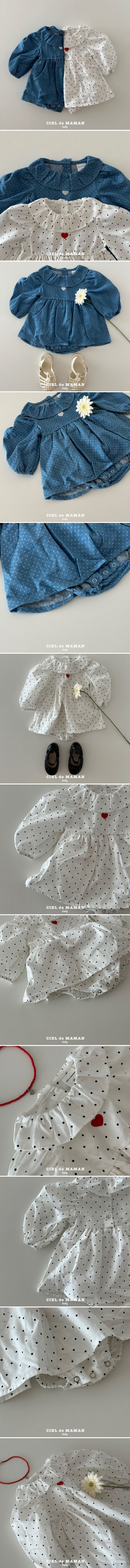 Ciel De Maman - Korean Baby Fashion - #babyboutique - Dot One-piece Bodysuit