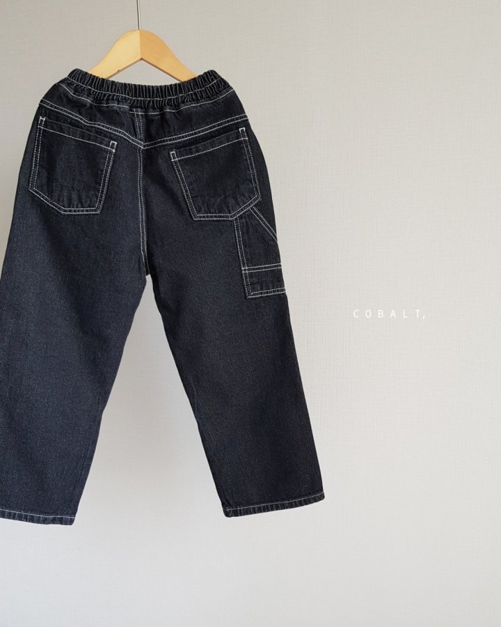 Cobalt - Korean Junior Fashion - #designkidswear - Black Work Denim Pants - 3