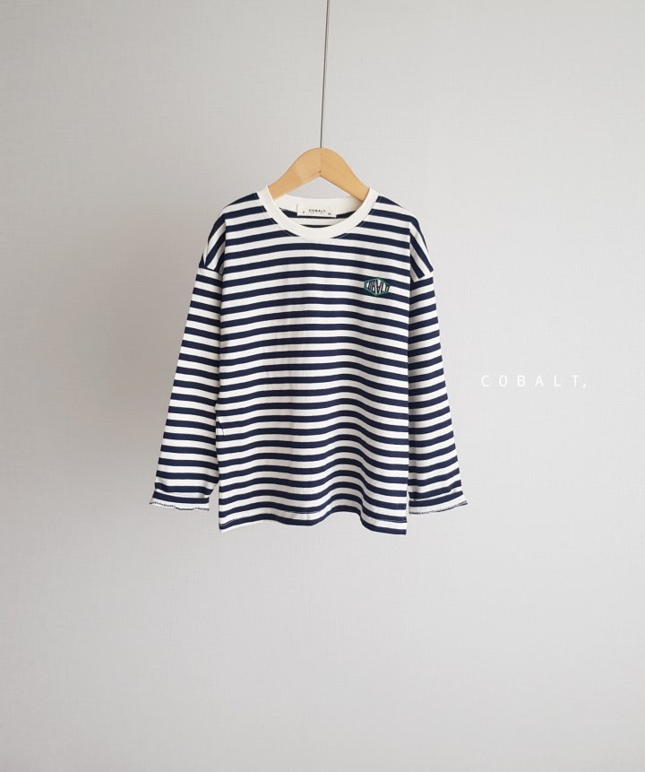 Cobalt - Korean Junior Fashion - #magicofchildhood - Embroidery Stripe Tee - 4