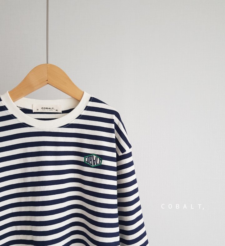 Cobalt - Korean Junior Fashion - #stylishchildhood - Embroidery Stripe Tee - 8