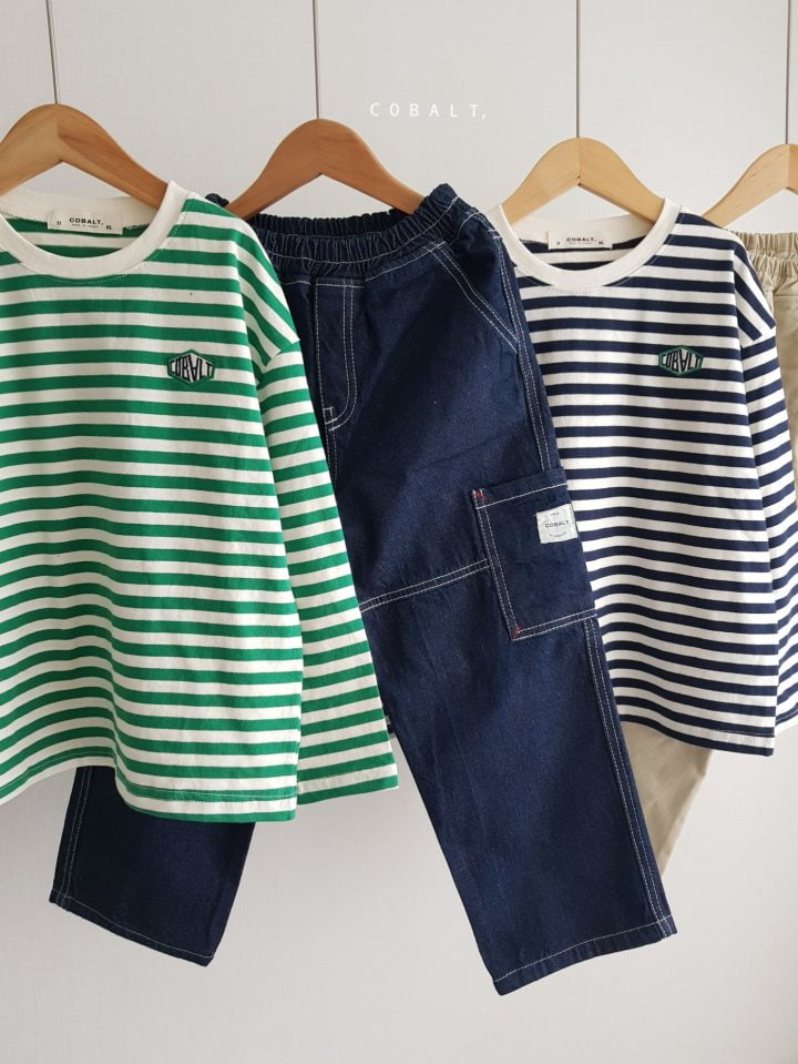 Cobalt - Korean Junior Fashion - #toddlerclothing - Embroidery Stripe Tee - 7