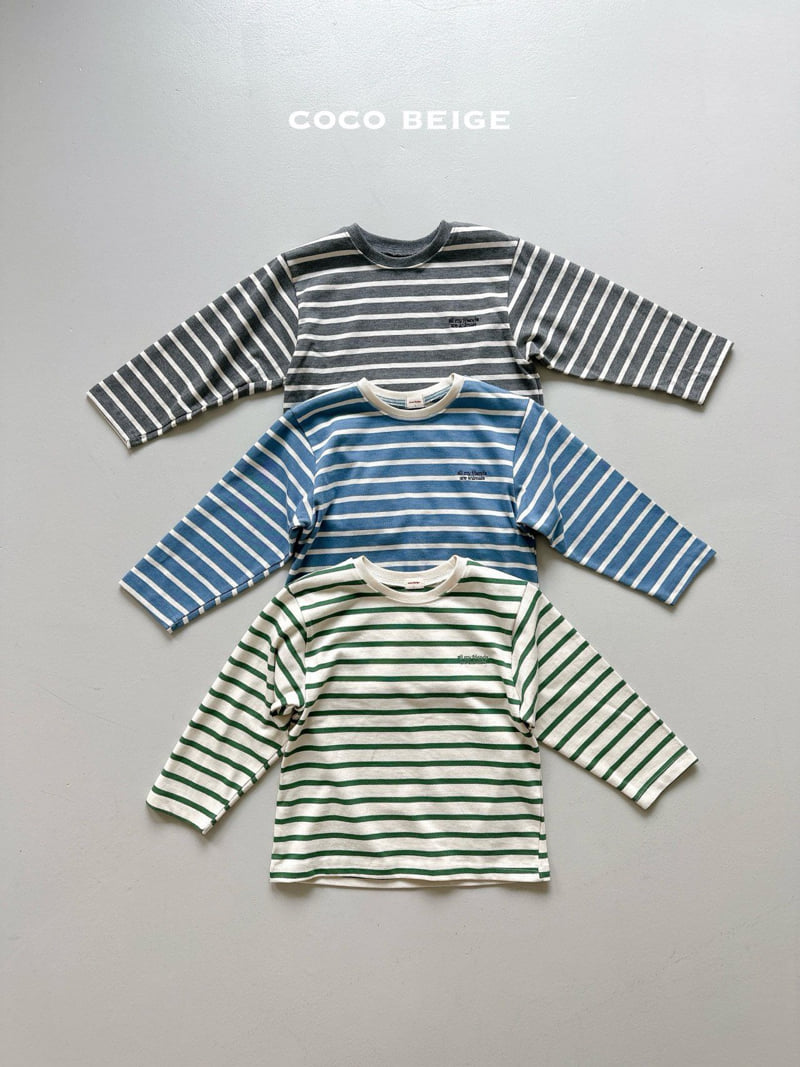 Coco beige - Korean Children Fashion - #childofig - Saint Stripe Tee - 3