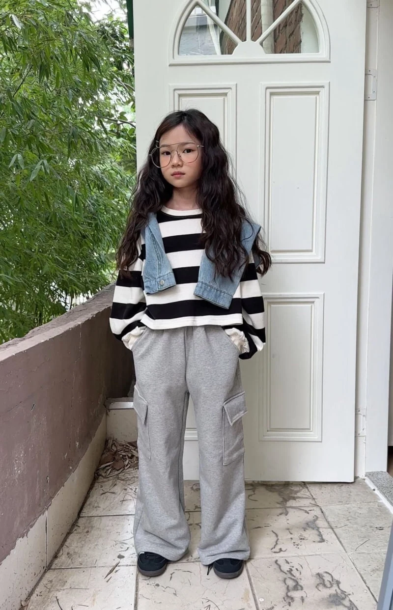 Comma - Korean Children Fashion - #childofig - Big Stripe Sweatshirts - 10