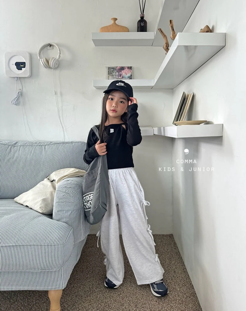 Comma - Korean Children Fashion - #discoveringself - Ribbon Wide Pants - 3