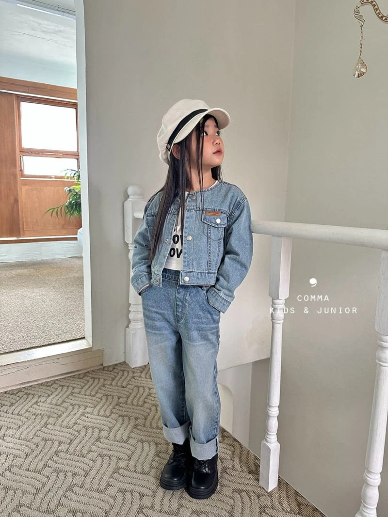 Comma - Korean Children Fashion - #fashionkids - No Collar Denim Jacket