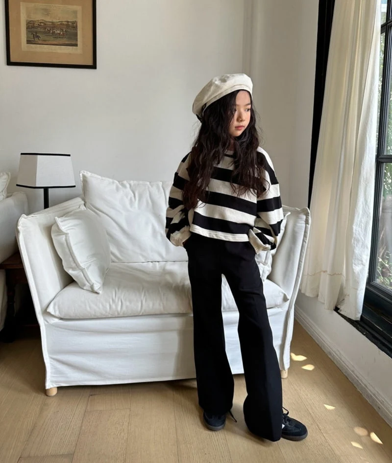 Comma - Korean Children Fashion - #kidsshorts - Big Stripe Sweatshirts - 2