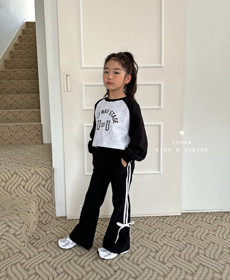 Comma - Korean Children Fashion - #kidsstore - Ribbon Bootscut Pants - 9