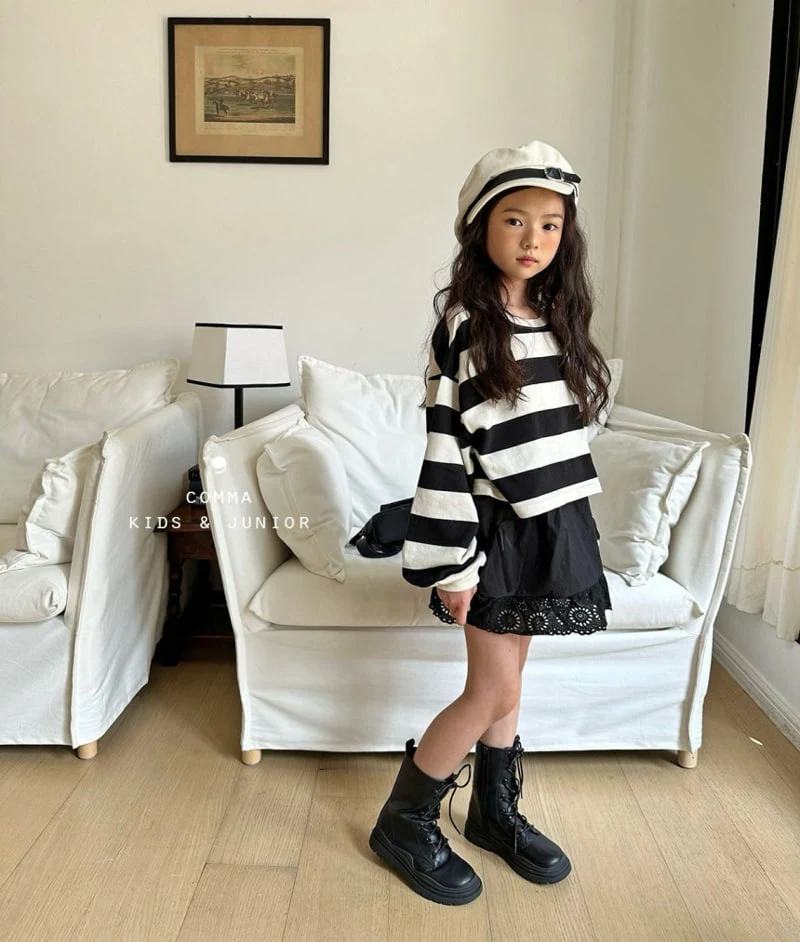 Comma - Korean Children Fashion - #littlefashionista - Big Stripe Sweatshirts - 6