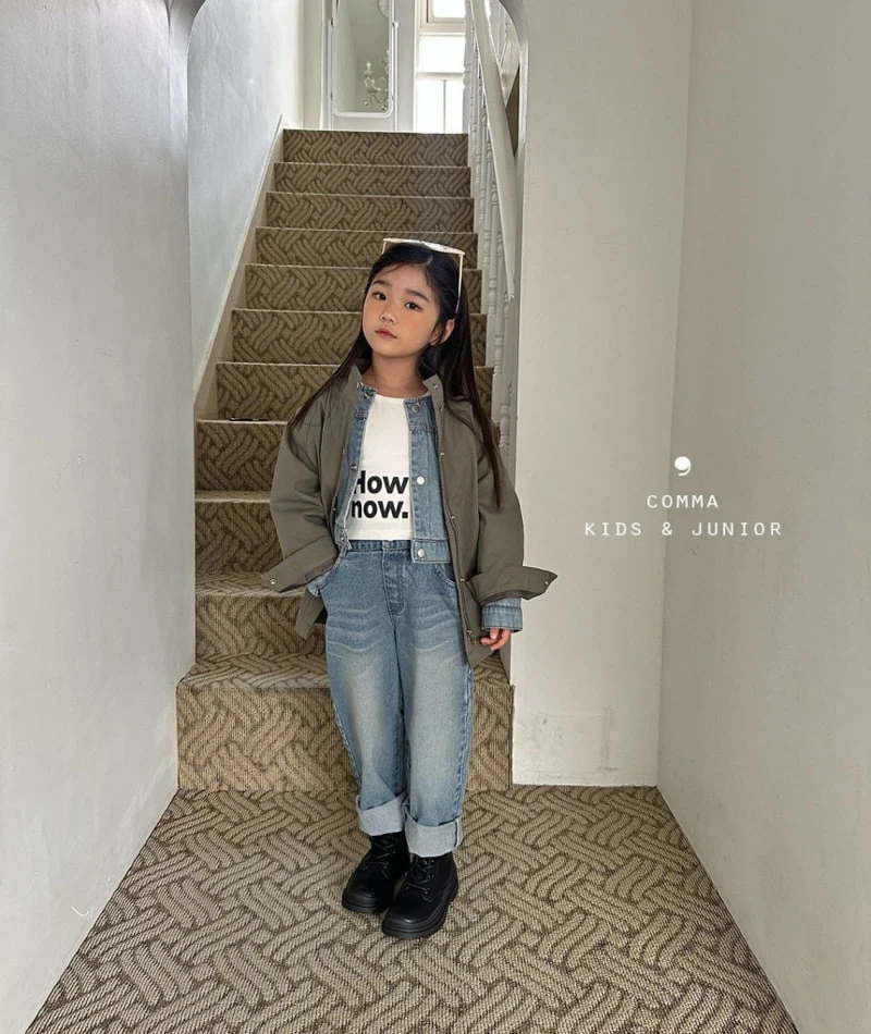 Comma - Korean Children Fashion - #prettylittlegirls - No Collar Denim Jacket - 9