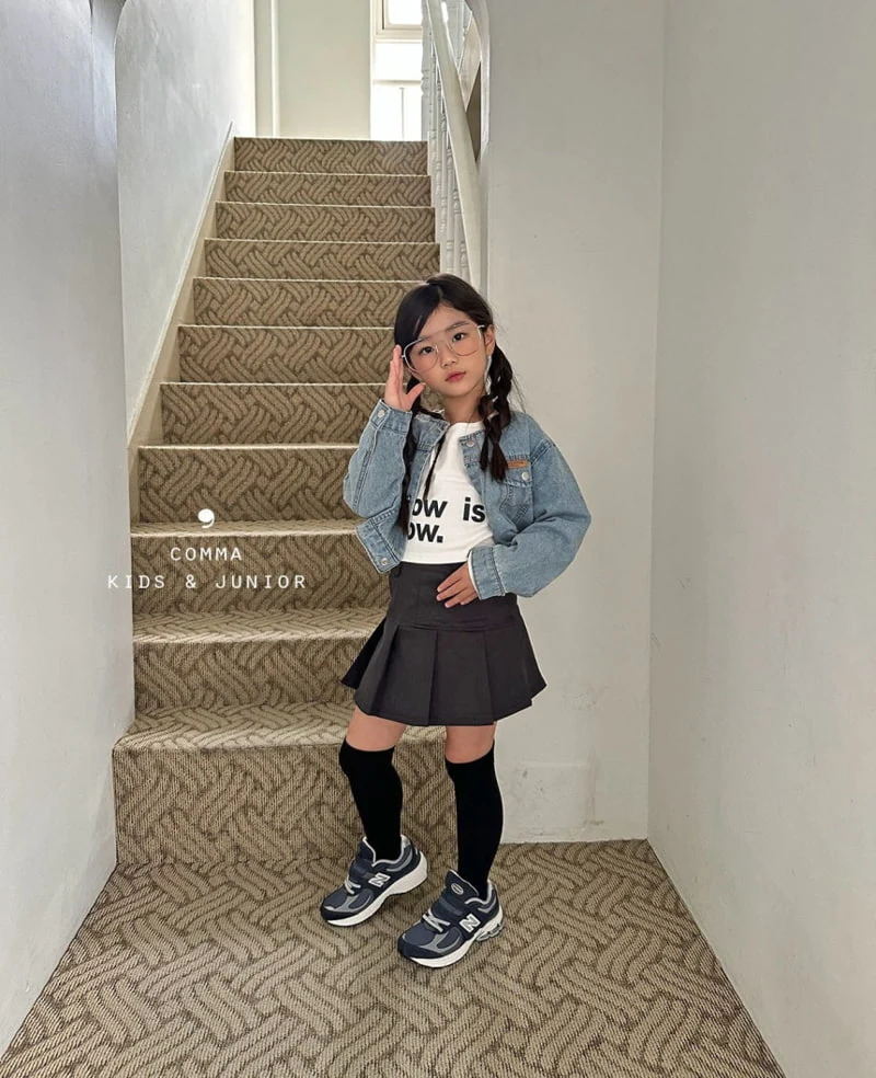 Comma - Korean Children Fashion - #stylishchildhood - No Collar Denim Jacket - 12