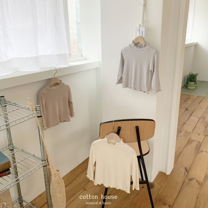 Cotton House - Korean Children Fashion - #childofig - Soft Span Half Turtleneck Tee - 7