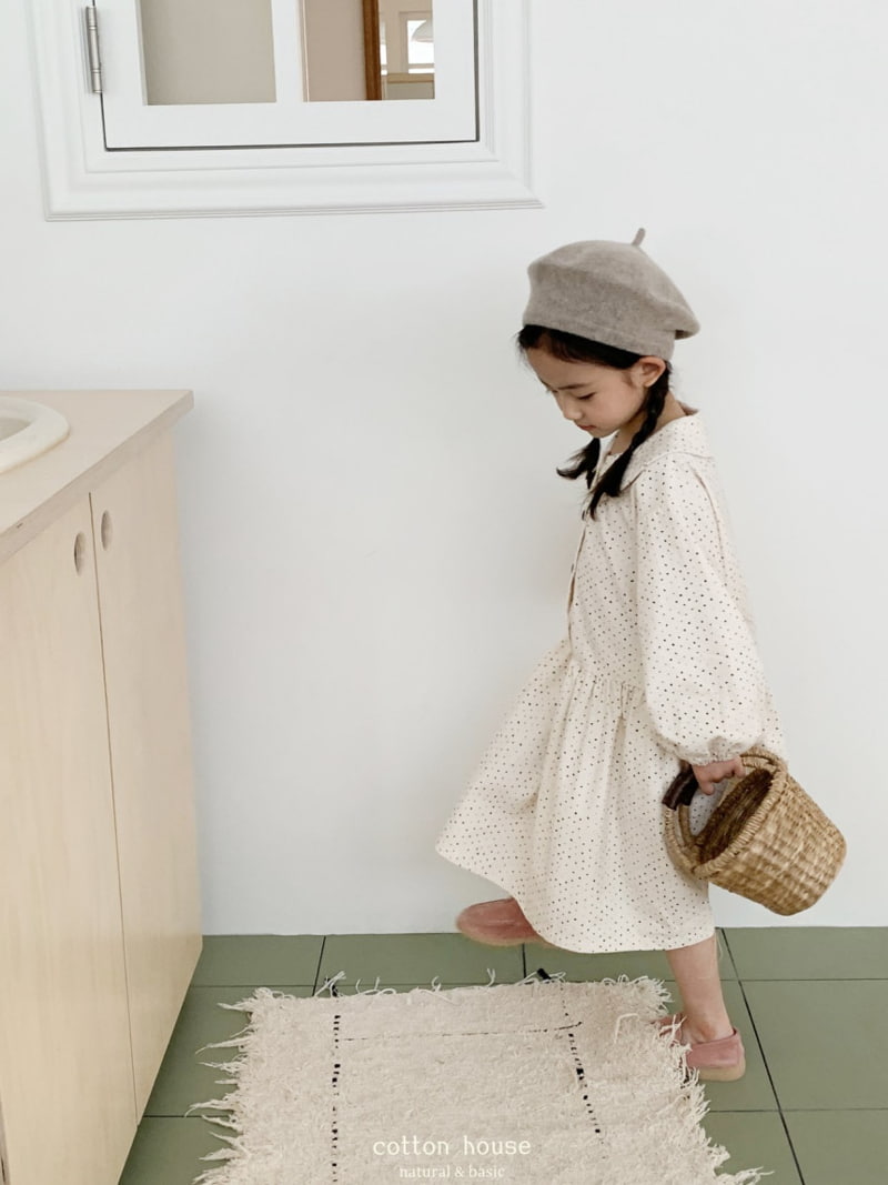 Cotton House - Korean Children Fashion - #childofig - Small Stone Collar One-piece - 8