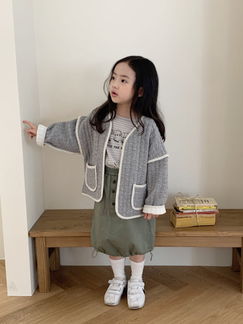 Cotton House - Korean Children Fashion - #childofig - Wrinkled Quilting Cardigan - 3