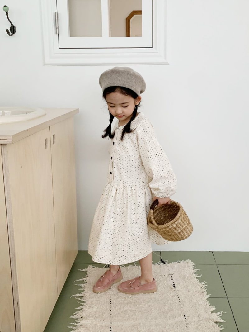 Cotton House - Korean Children Fashion - #childrensboutique - Small Stone Collar One-piece - 10